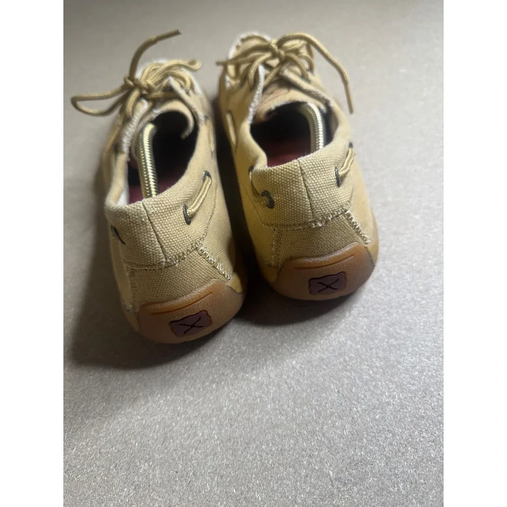 Twisted X Mens Tan Canvas Driving‎ Loafers Boat Shoes MDM0053 Tan 10.5 M